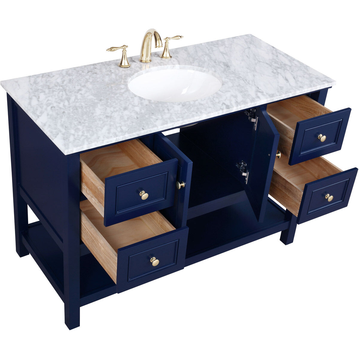 Metropolis 48 X 22 X 34 inch Blue Vanity Sink Set