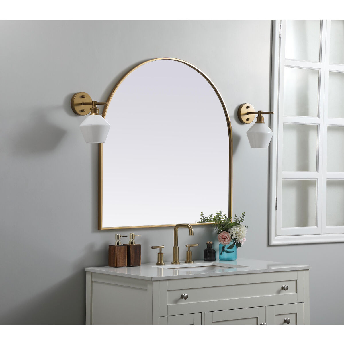 Ayra 36 X 36 inch Brass Mirror