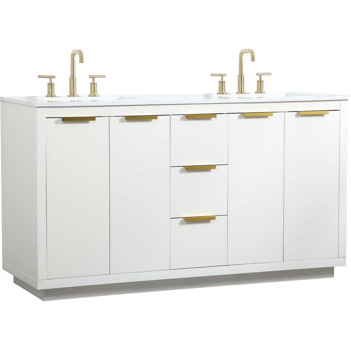 Blake 60 X 22 X 34 inch White Vanity Sink Set