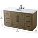Chase 60 X 34 inch Hazel Oak Bathroom Vanity Cabinet