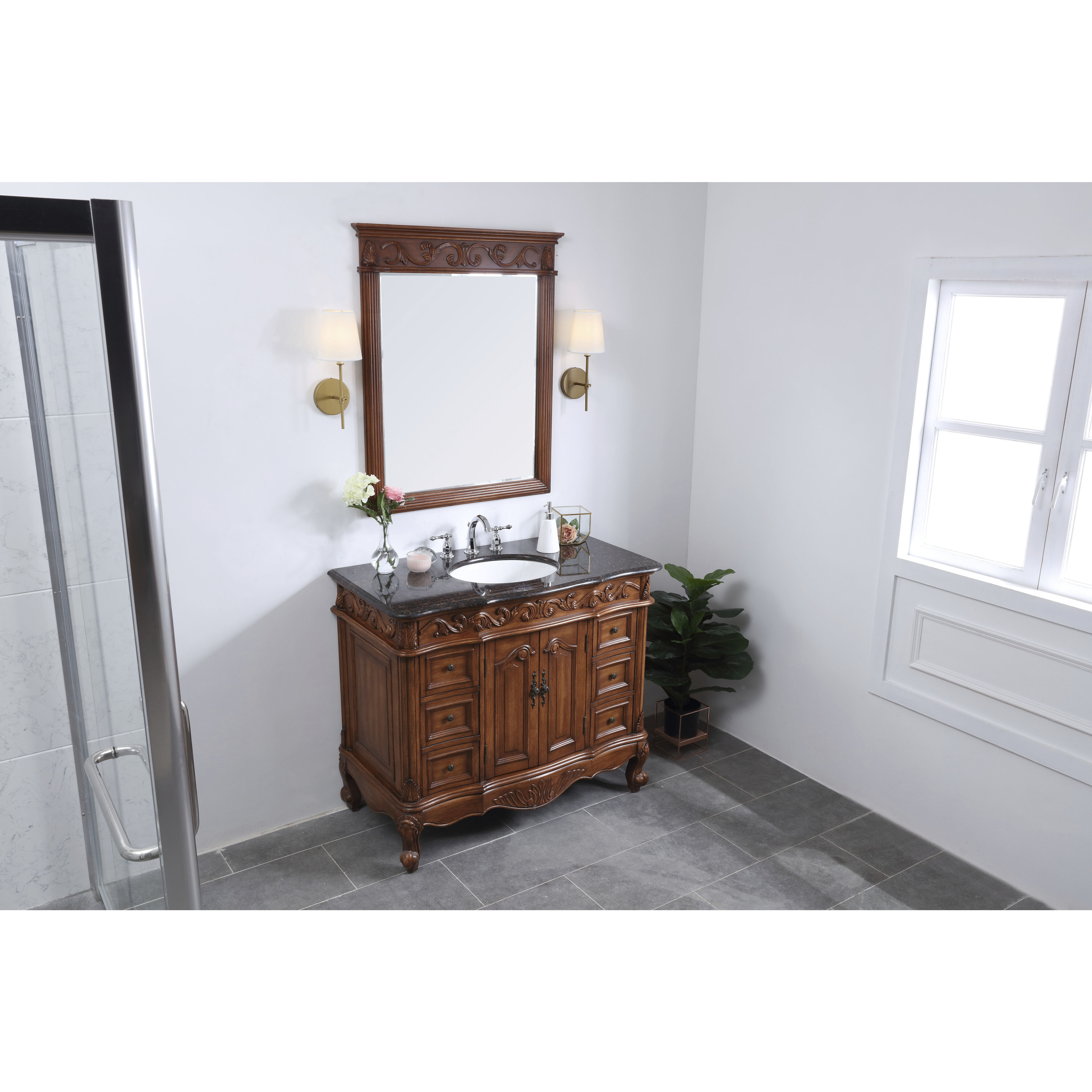 Oakland 84 X 22 X 72 inch Teak Vanity Sink Set