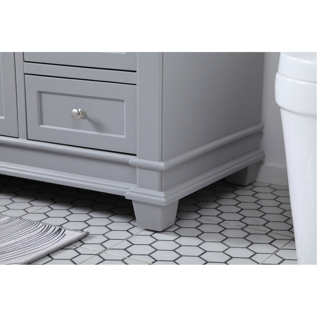 Wesley 60 X 21.5 X 35 inch Grey Vanity Sink Set in Gray