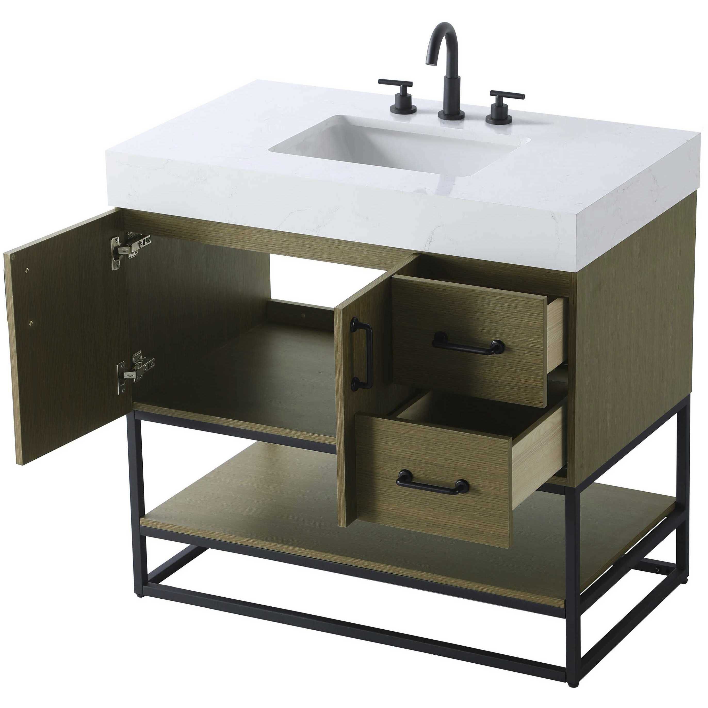 Caroline 36 X 34 inch Chestnut Brown Bathroom Vanity Cabinet