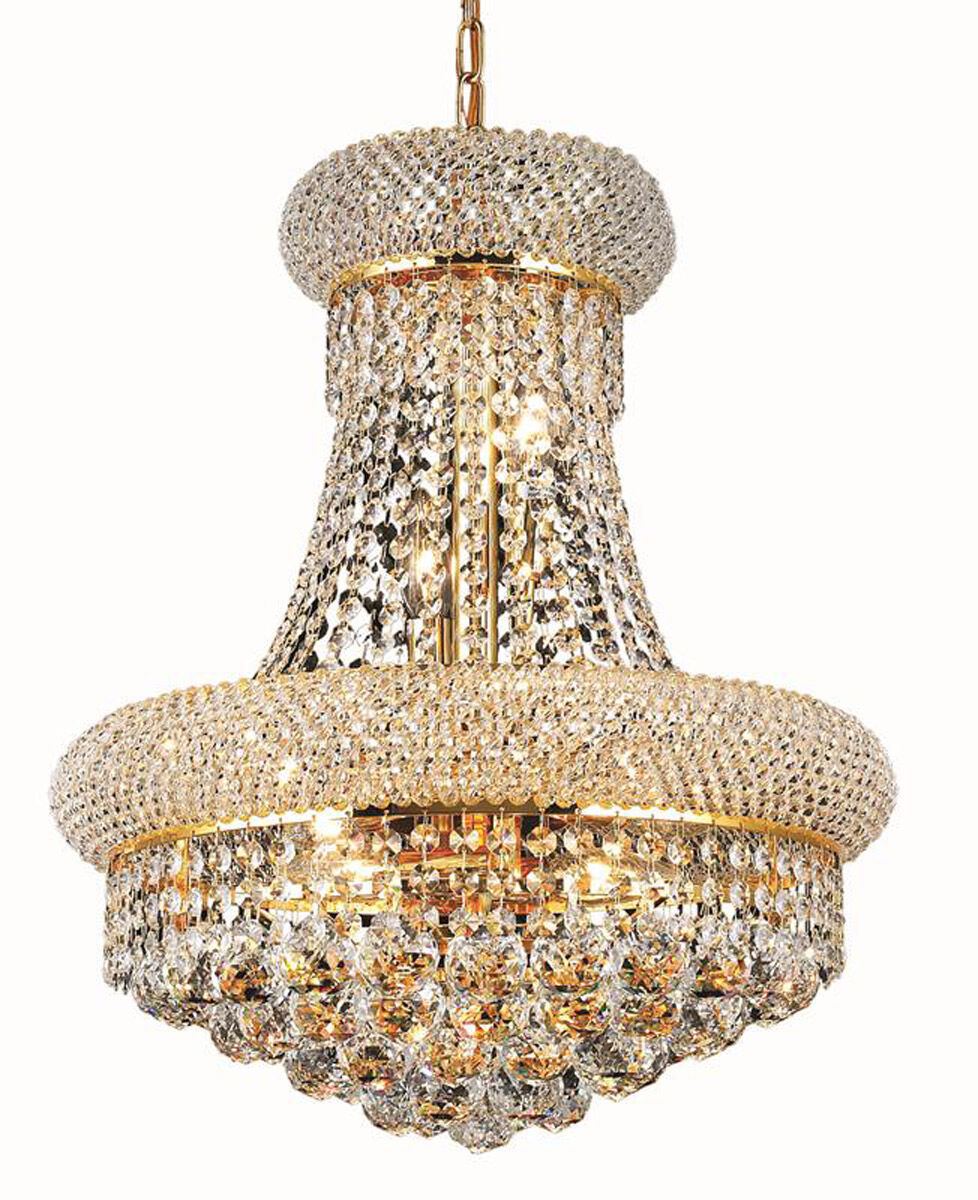 Primo 8 Light 16 inch Gold Dining Chandelier Ceiling Light in Royal Cut