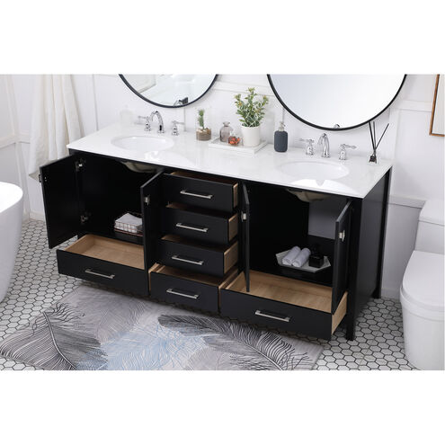 Irene 72 X 22 X 34 inch Black Vanity Sink Set