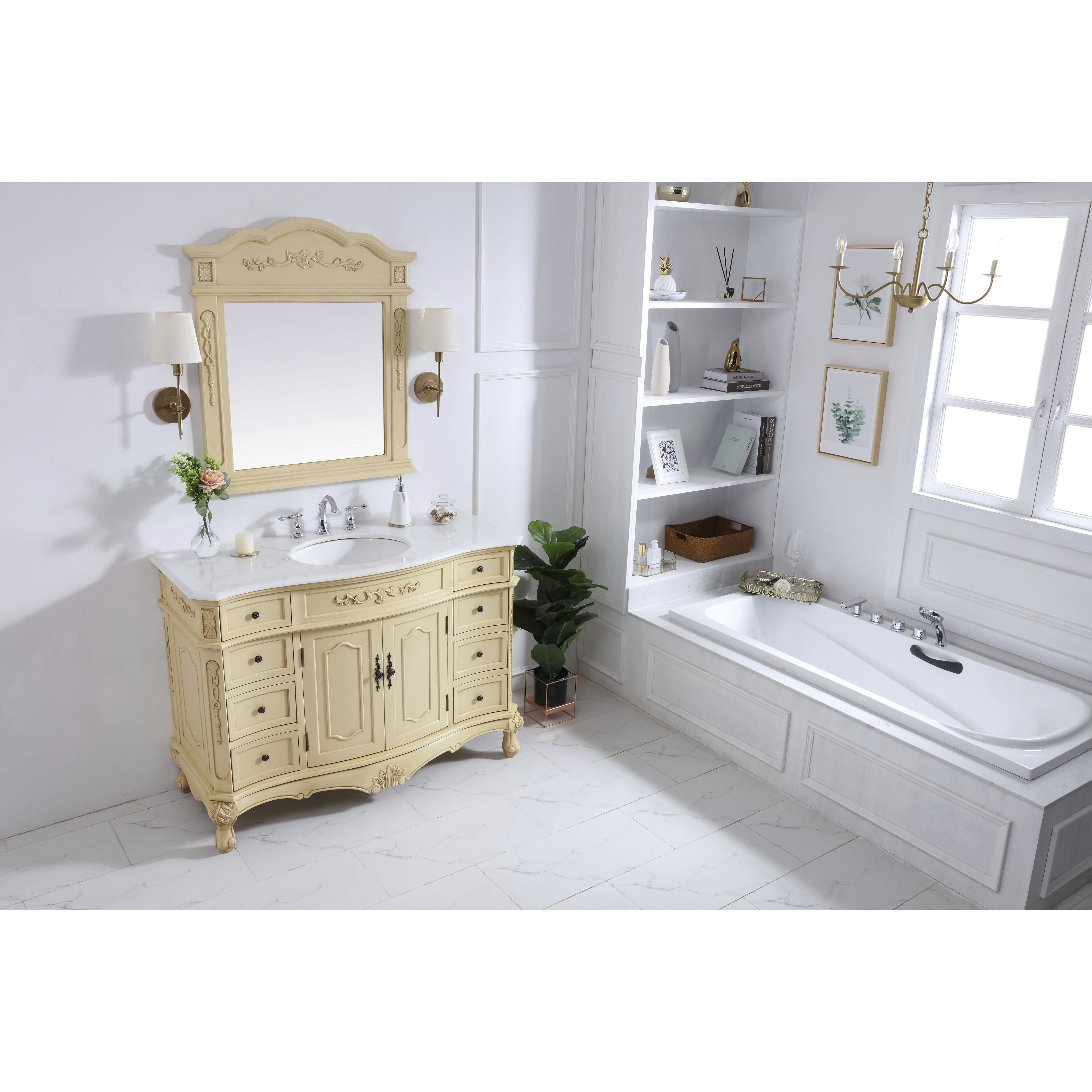 Danville 48 X 21 X 36 inch Light Antique Beige Vanity Sink Set