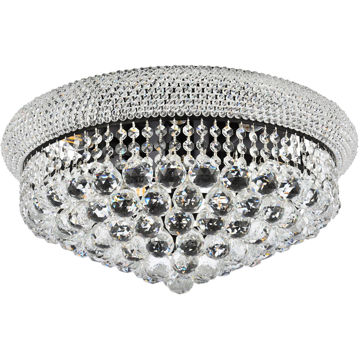 Primo 10 Light 20 inch Black and Clear Flush Mount Ceiling Light