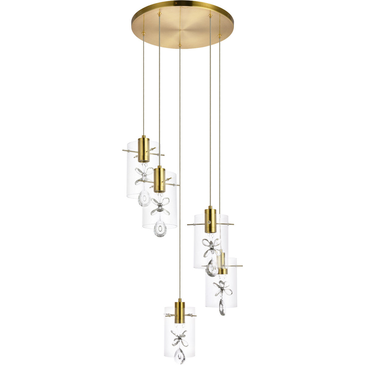 Hana 5 Light 18.97 inch Gold Pendant Ceiling Light