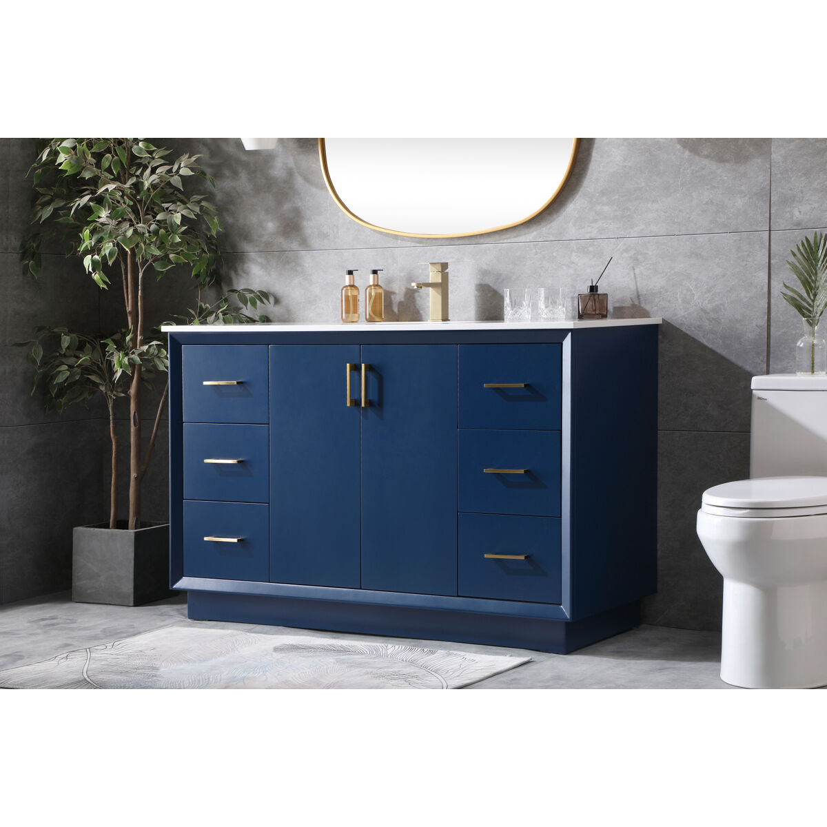 Hayes 54 X 22 X 35 inch Blue Vanity Sink Set