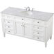 Park Avenue 60 X 22 X 35 inch White Vanity Sink Set