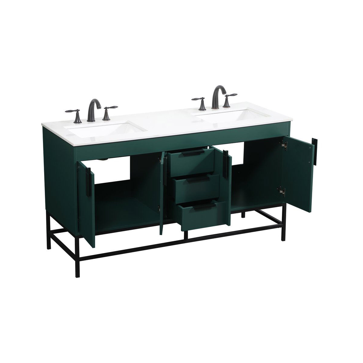 Eugene 60 X 22 X 33.5 inch Green Vanity Sink Set