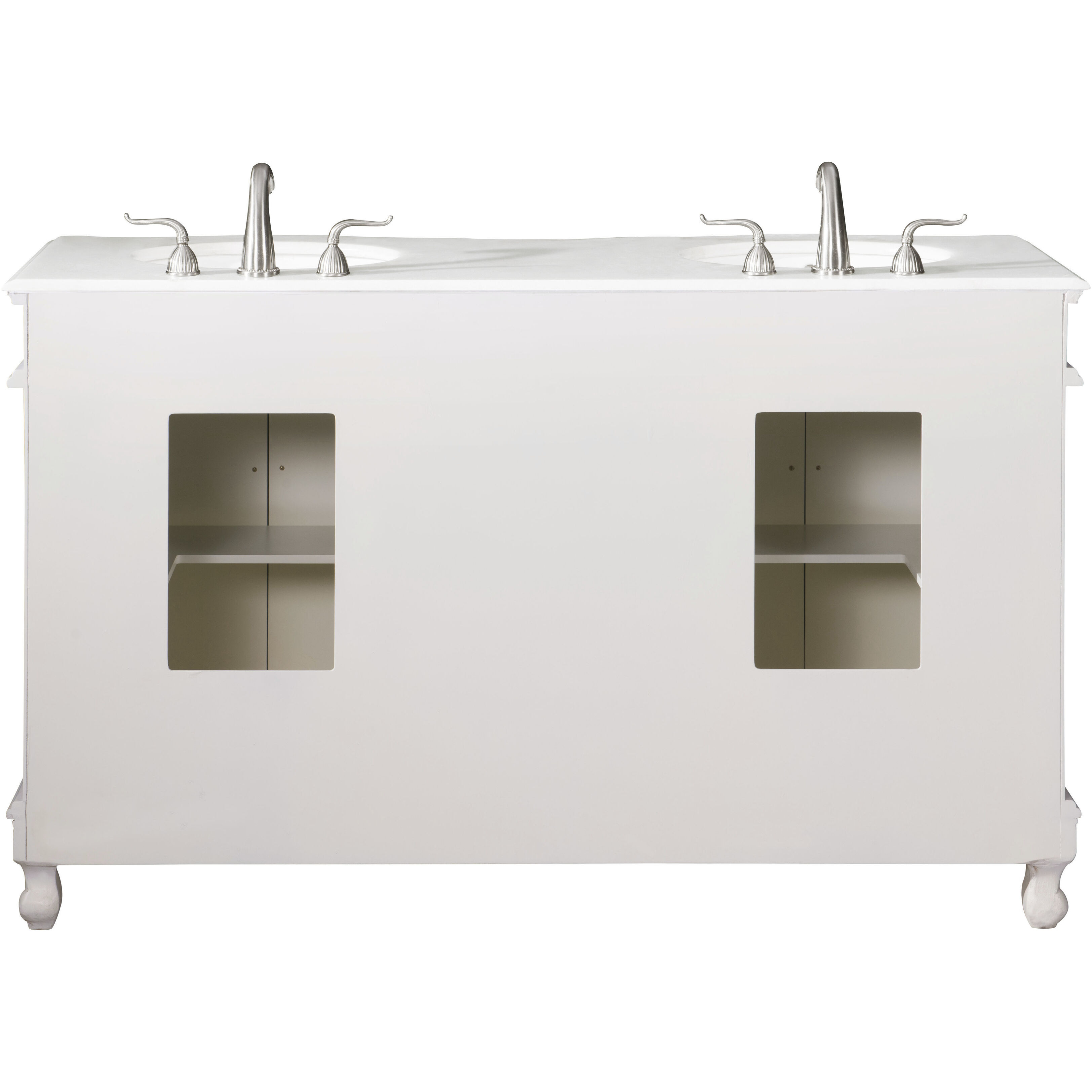 Windsor 60 X 22 X 36 inch Antique White Vanity Sink Set