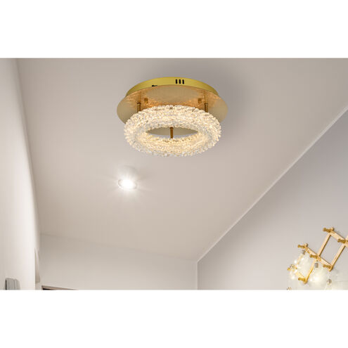 Bowen 1 Light 14 inch Satin Gold Flush Mount Ceiling Light