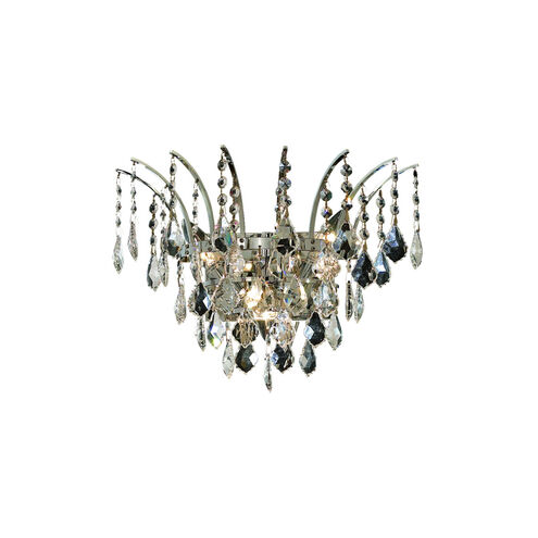 Victoria 3 Light 16 inch Chrome Wall Sconce Wall Light in Royal Cut