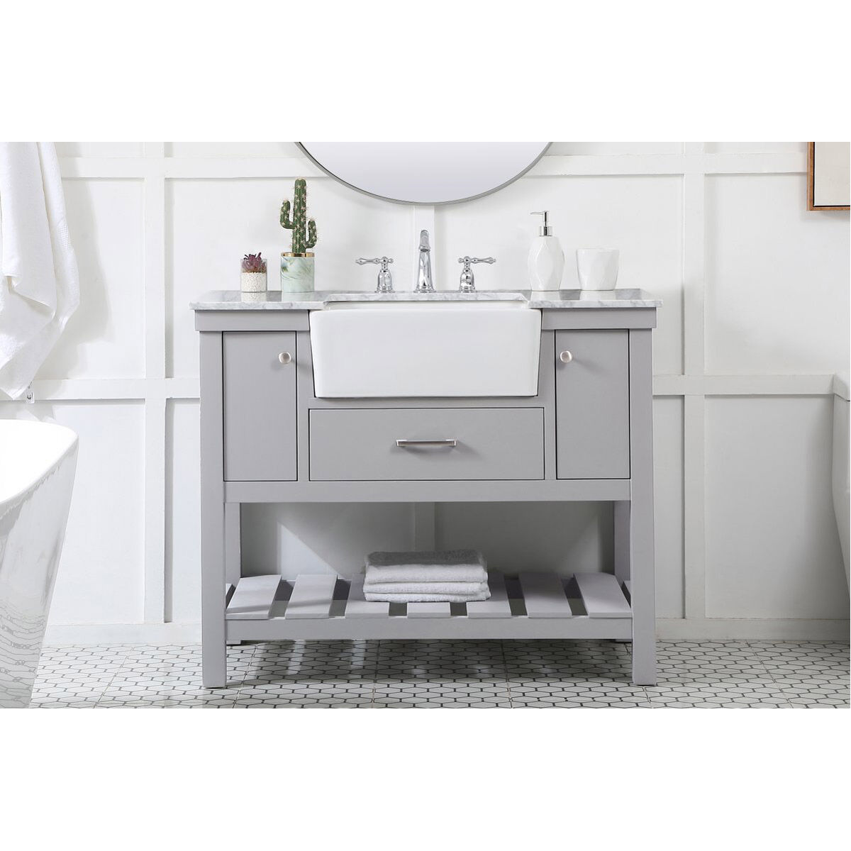 Clement 42 X 22 X 34.13 inch Grey Bathroom Vanity Cabinet