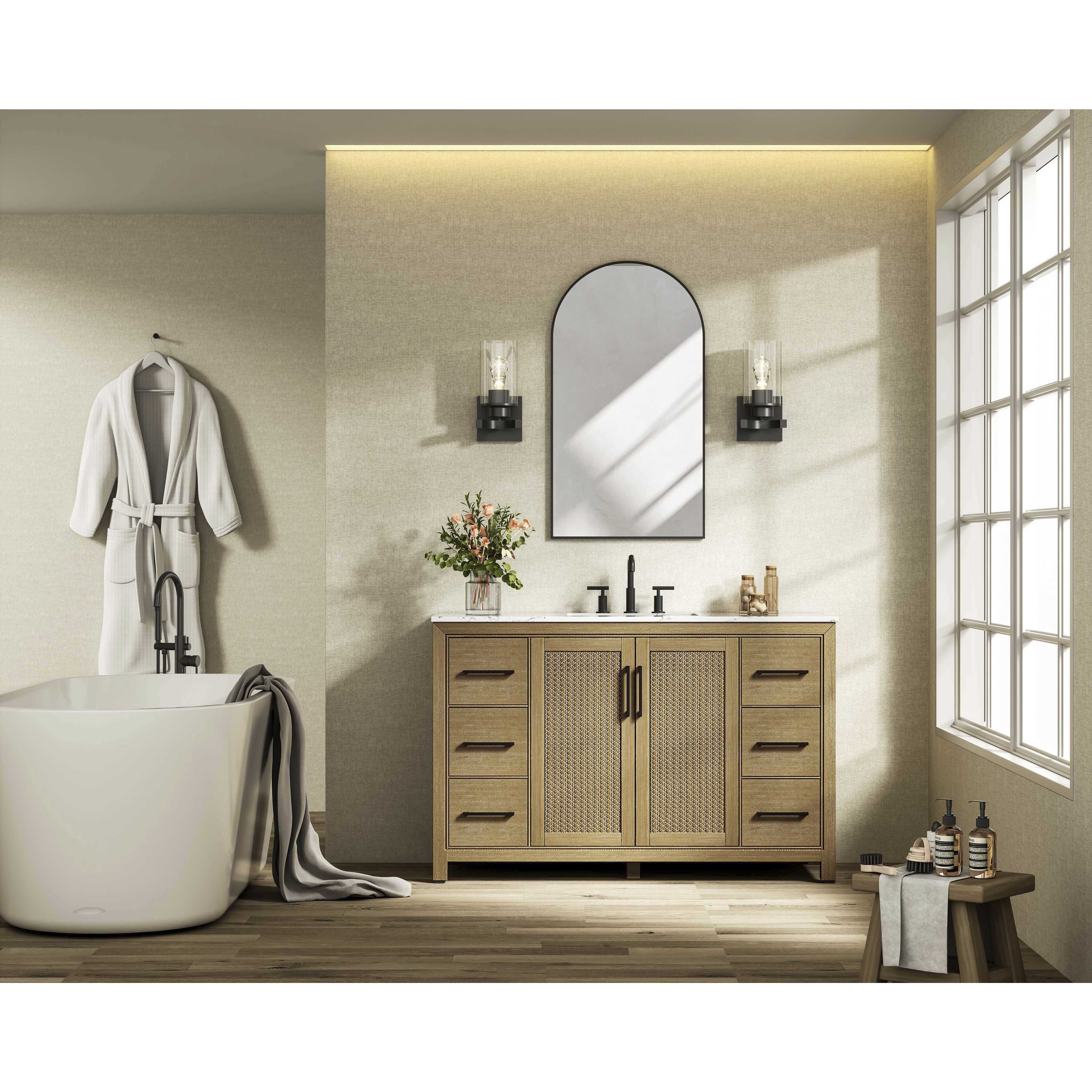 Alina 54 X 34 inch Linen Oak Bathroom Vanity Cabinet