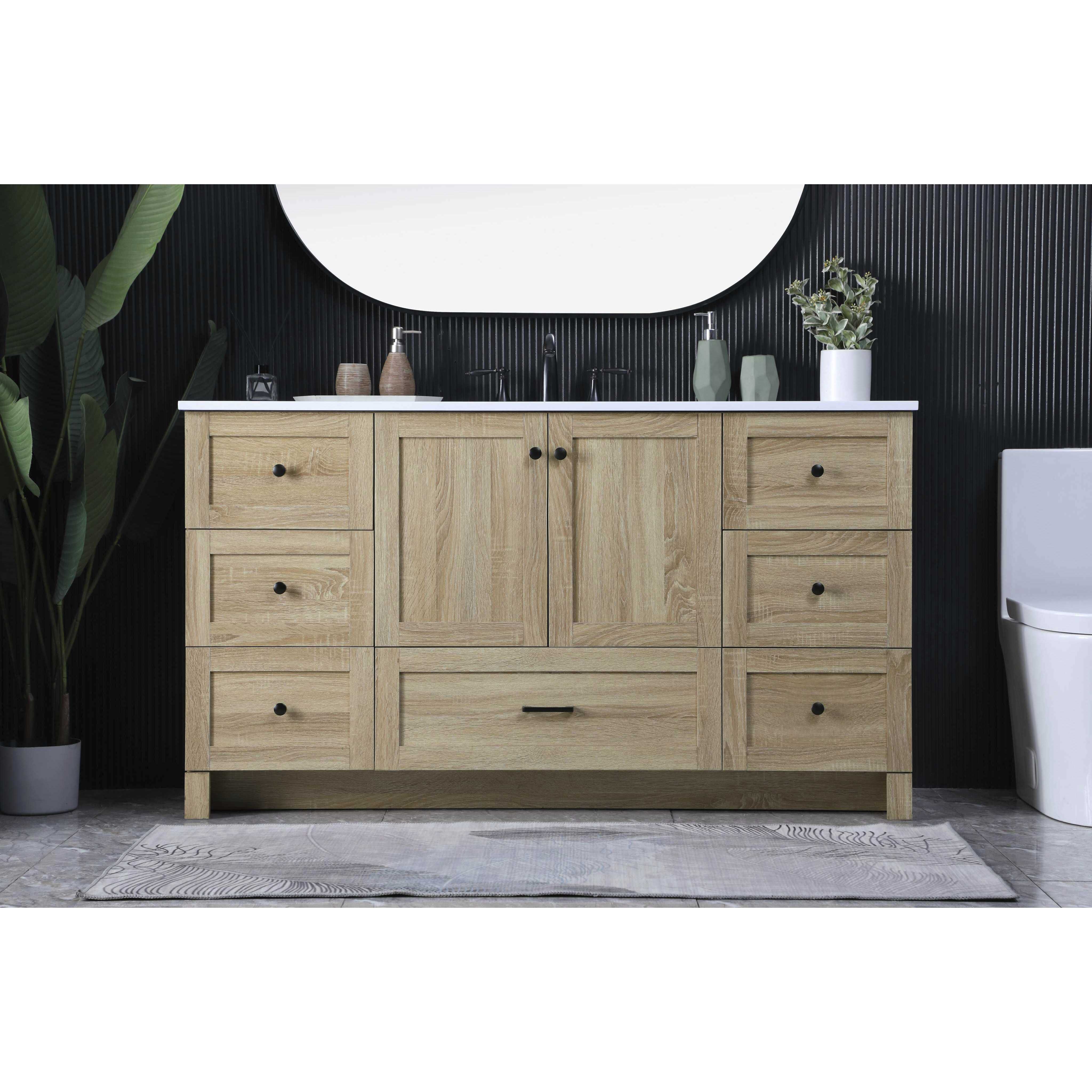 Soma 60 X 34 inch Mango Wood Bathroom Vanity Cabinet