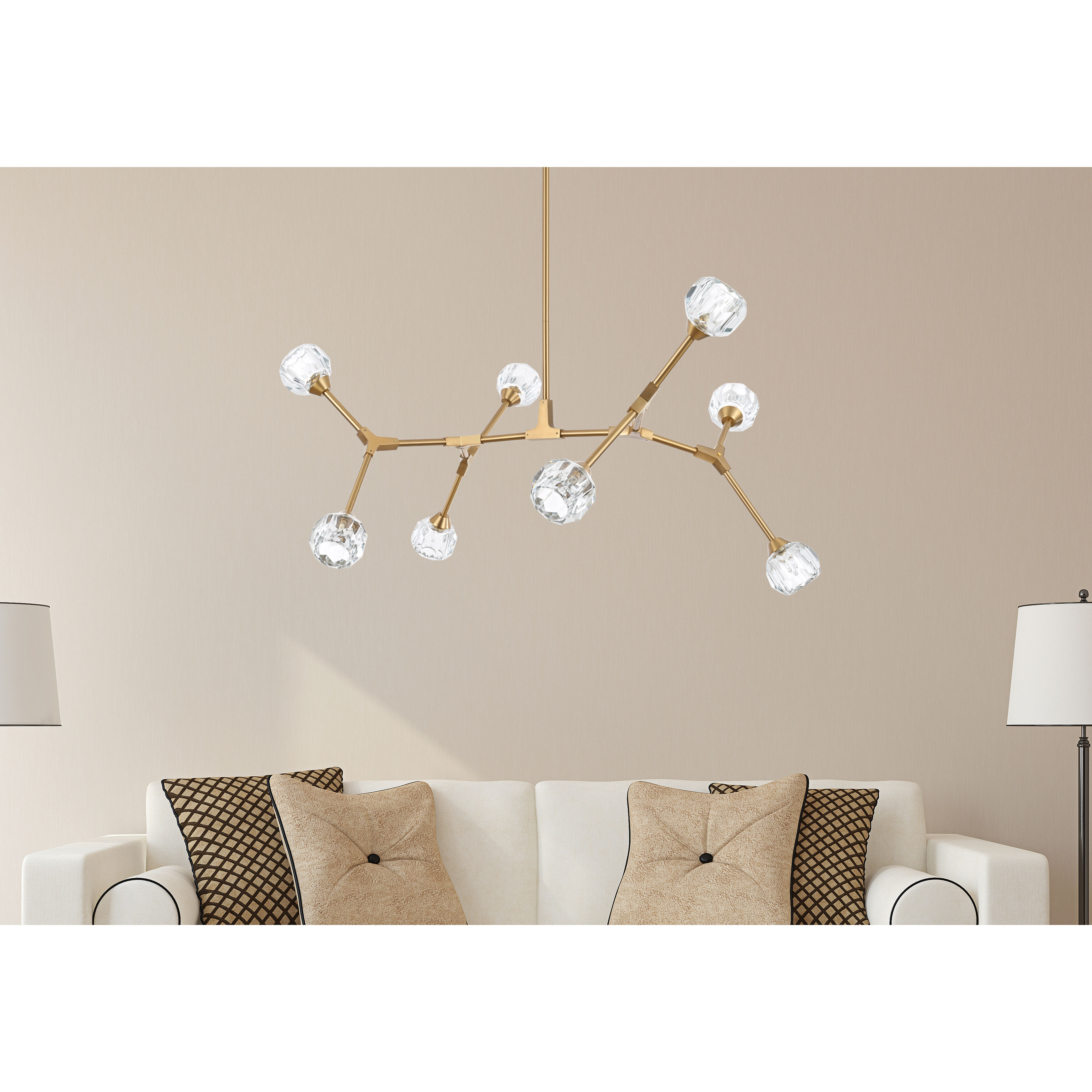 Zayne 8 Light 45 inch Gold Pendant Ceiling Light