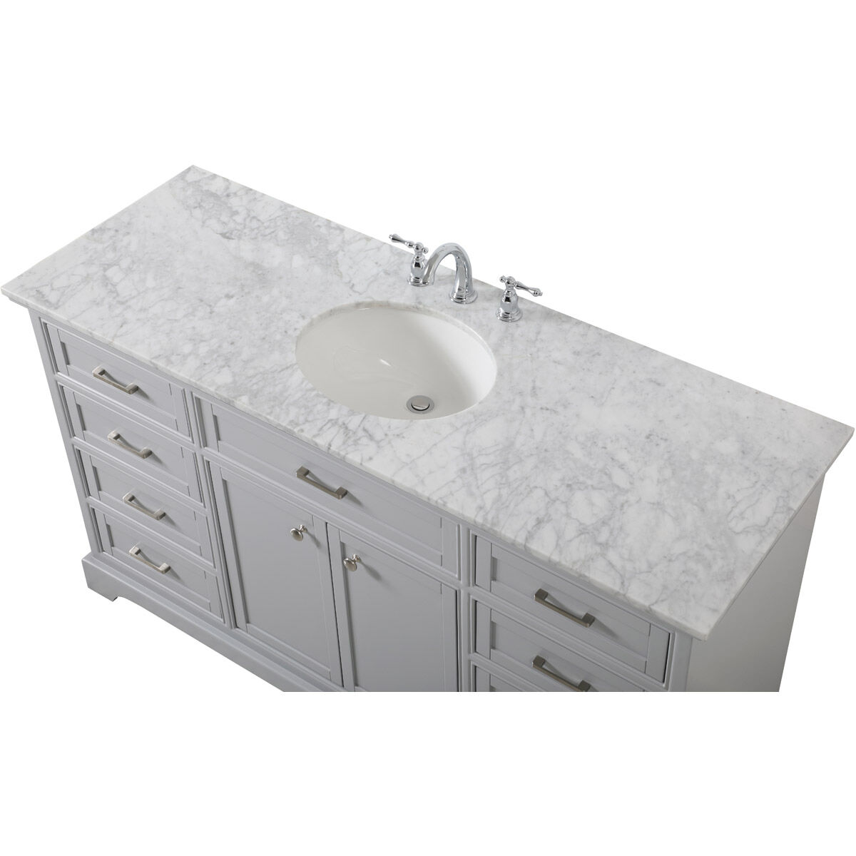 Americana 60 X 21.5 X 35 inch Grey Vanity Sink Set in Gray