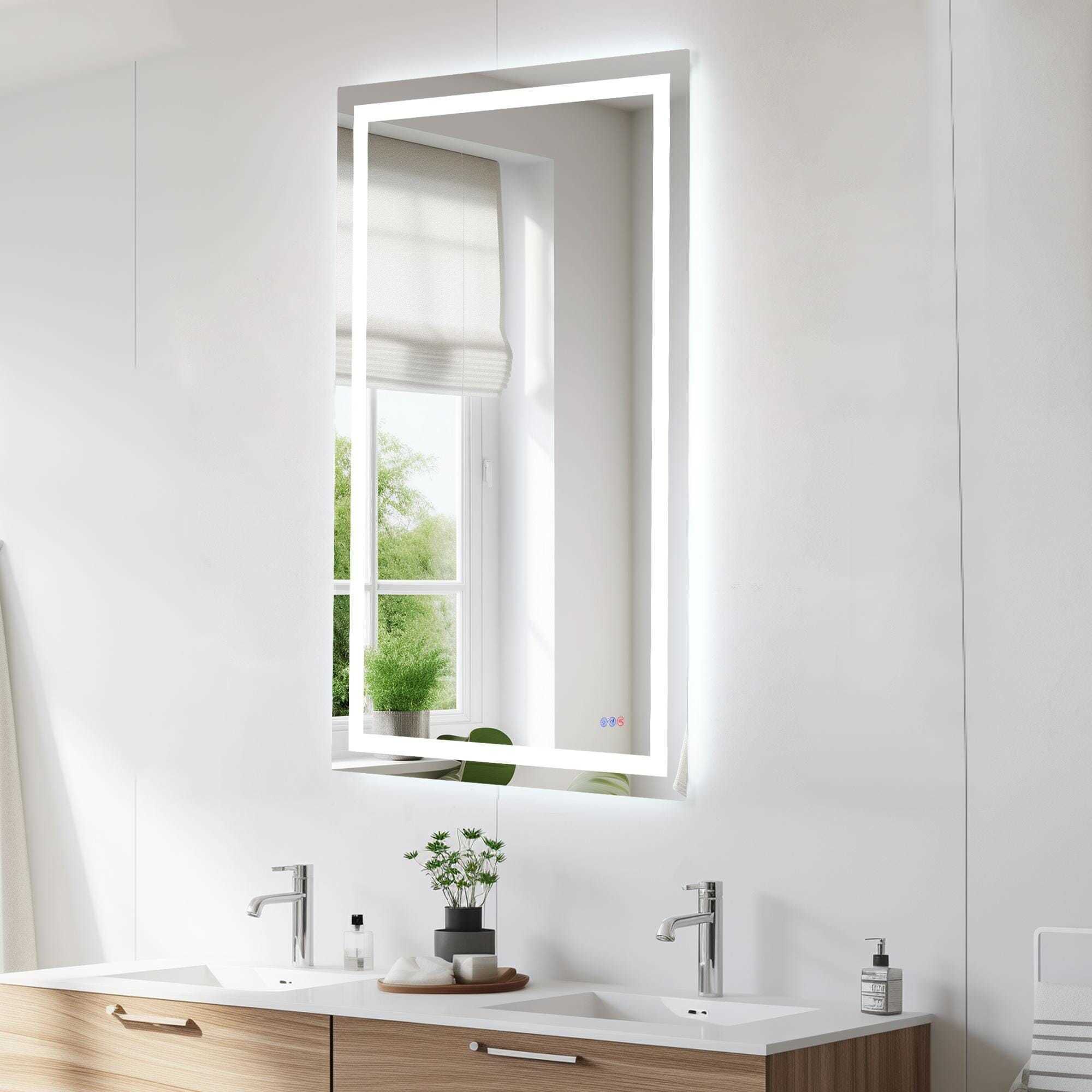 Riven 60 X 36 inch White LED Mirror