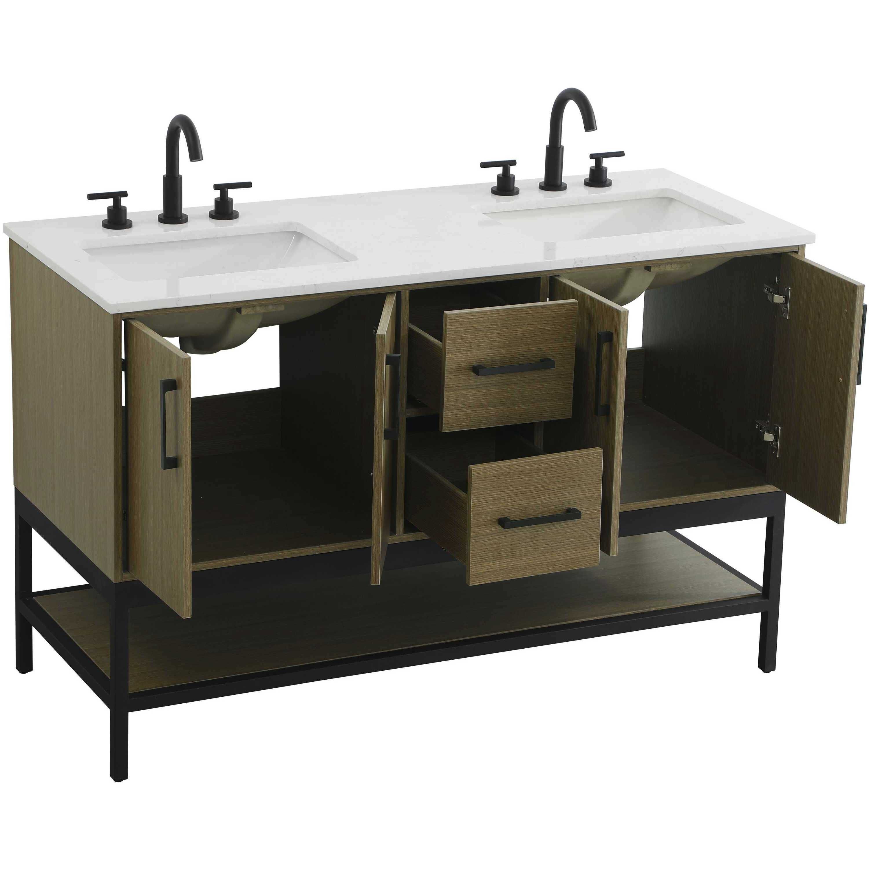 Lennox 54 X 34 inch Chestnut Brown Bathroom Vanity Cabinet