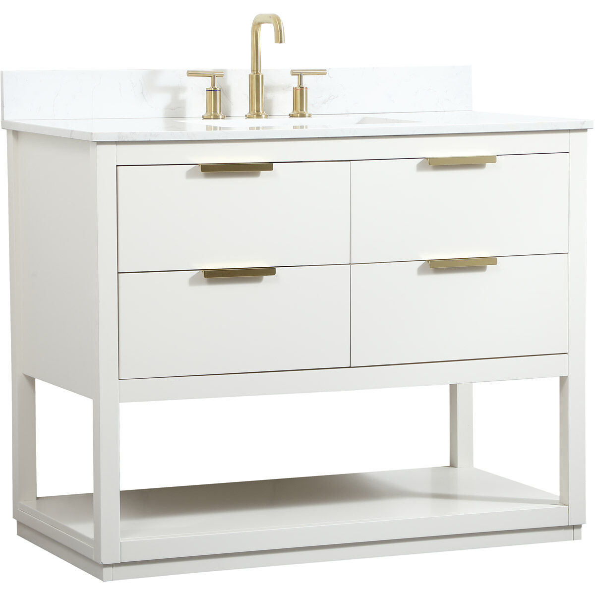 Larkin 42 X 22 X 34 inch White Vanity Sink Set