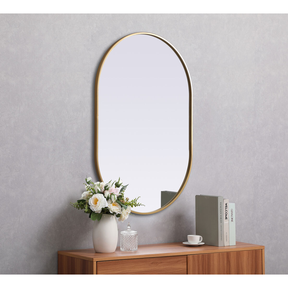 Asha 40 X 27 inch Brass Mirror in 27 x 40