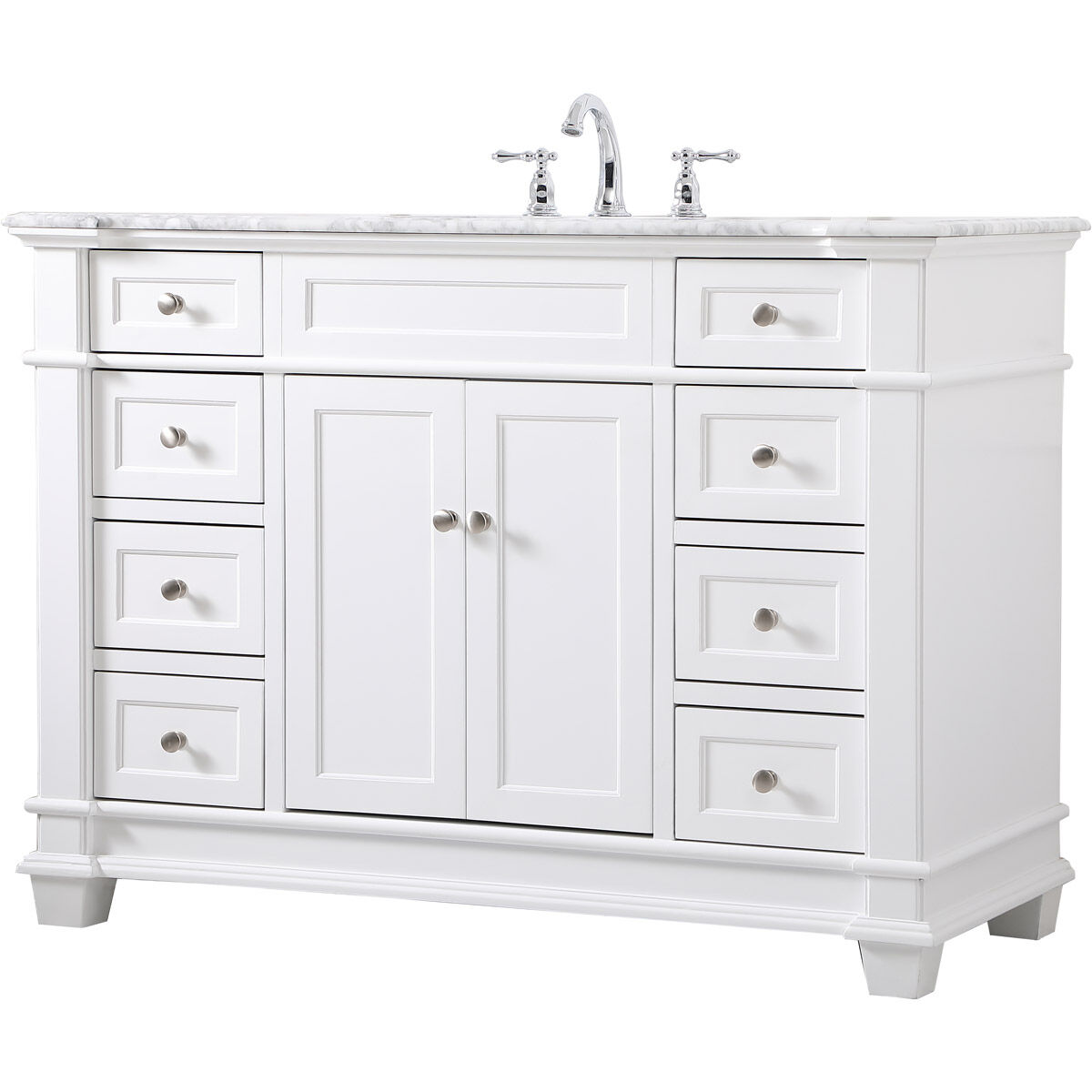 Wesley 48 X 22 X 35 inch White Vanity Sink Set
