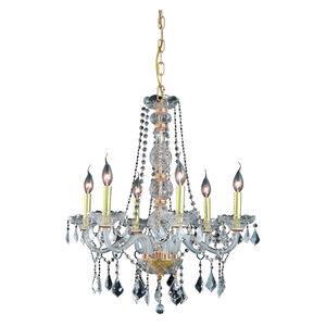 Verona 6 Light 24 inch Gold Dining Chandelier Ceiling Light in Clear, Royal Cut