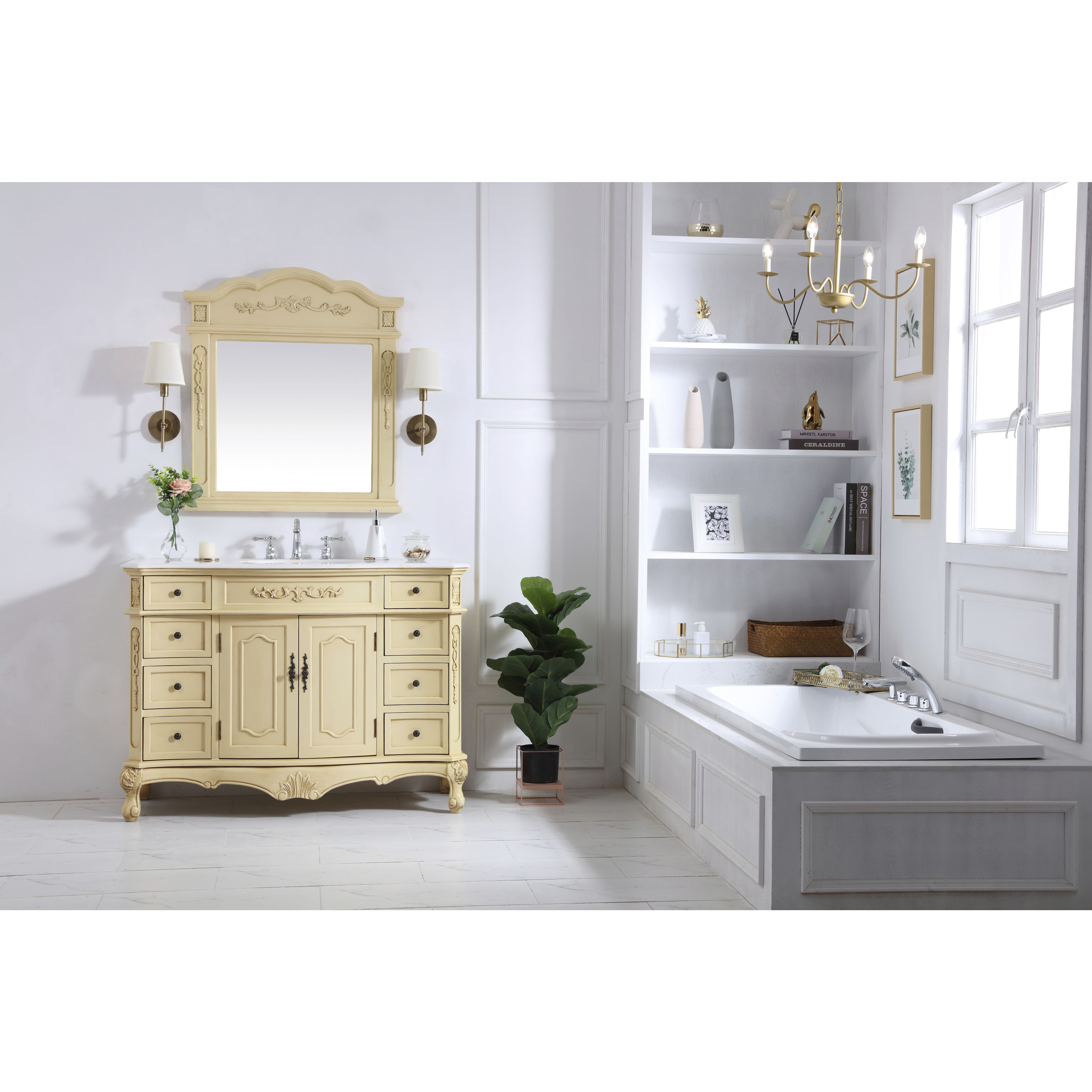 Danville 48 X 21 X 36 inch Light Antique Beige Vanity Sink Set
