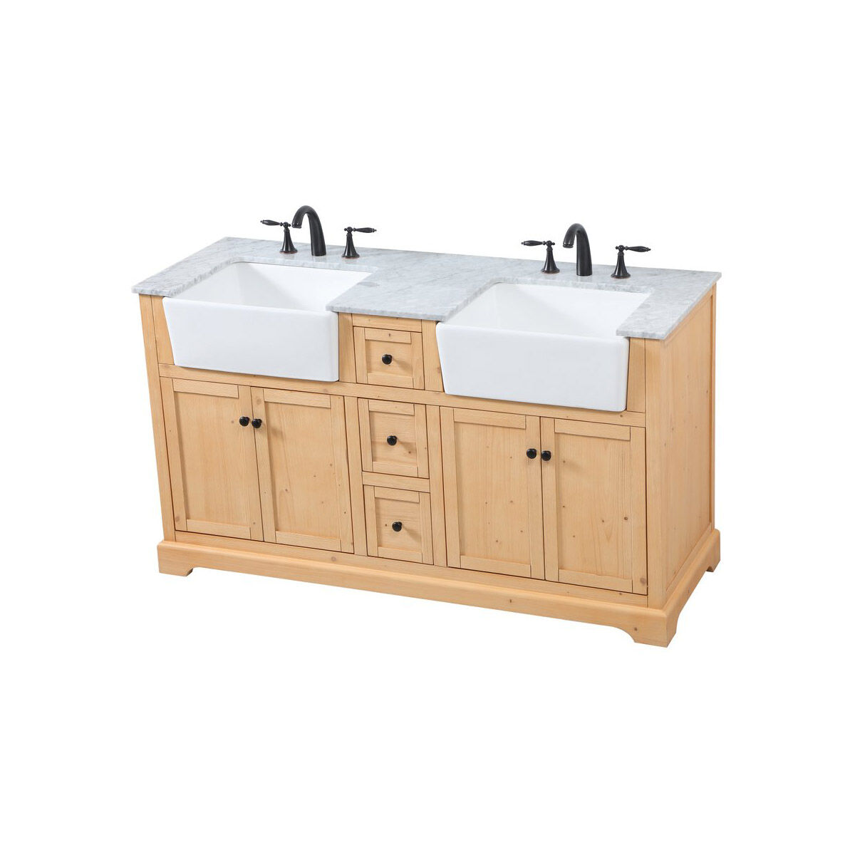 Franklin 60 X 22 X 34.75 inch Natural Wood Bathroom Vanity Cabinet