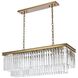 Sydney 12 Light 40 inch Satin Gold Linear Chandelier Ceiling Light in Clear