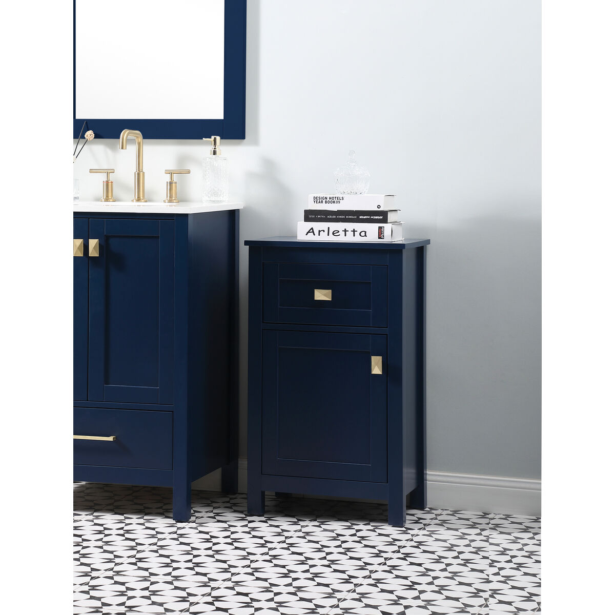 Adian Blue Bathroom Storage Cabinet