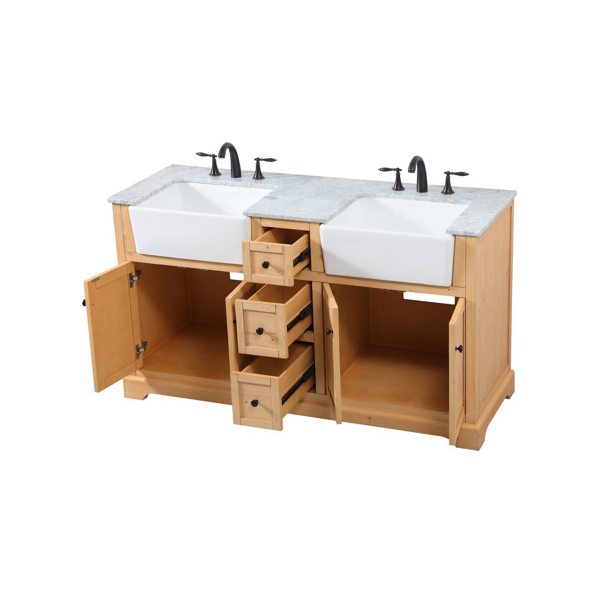 Franklin 60 X 22 X 34.75 inch Natural Wood Bathroom Vanity Cabinet