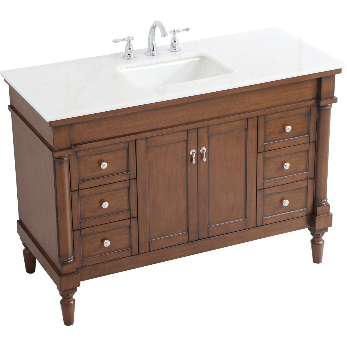 Lexington 48 X 21.5 X 35 inch Walnut Vanity Sink Set