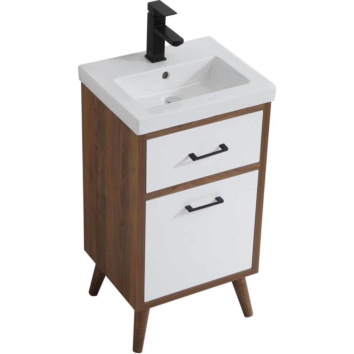 Boise 18 X 18 X 33 inch Matte White and Black Vanity Sink Set