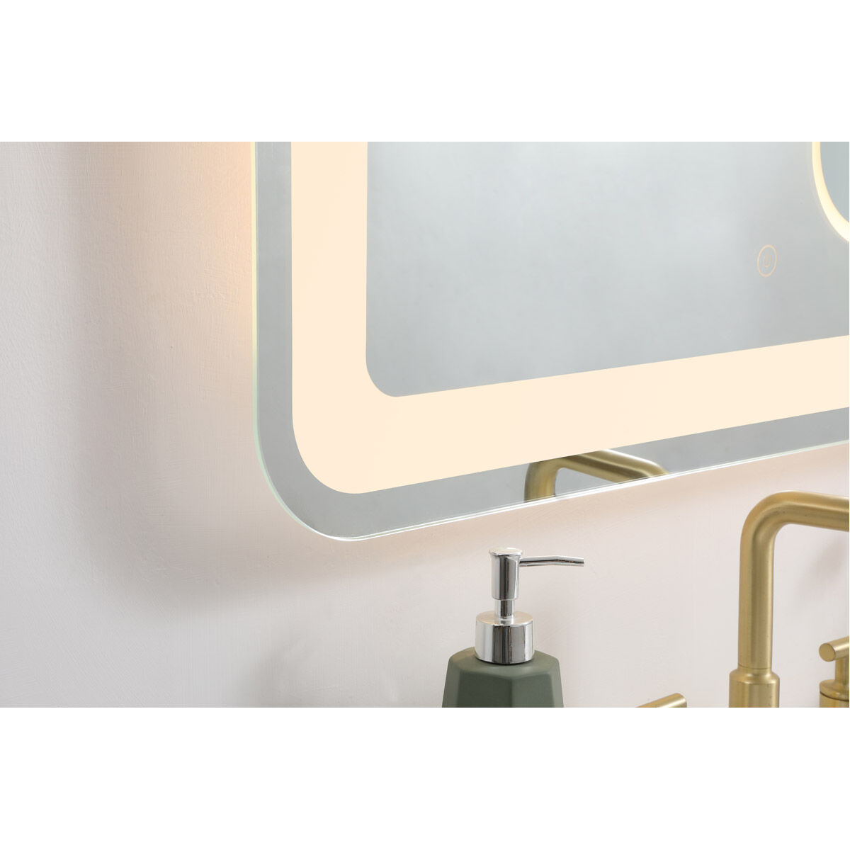 Lux 30 X 30 inch Glossy White Lighted Wall Mirror