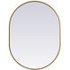 Asha 36 X 27 inch Brass Mirror in 27 x 36