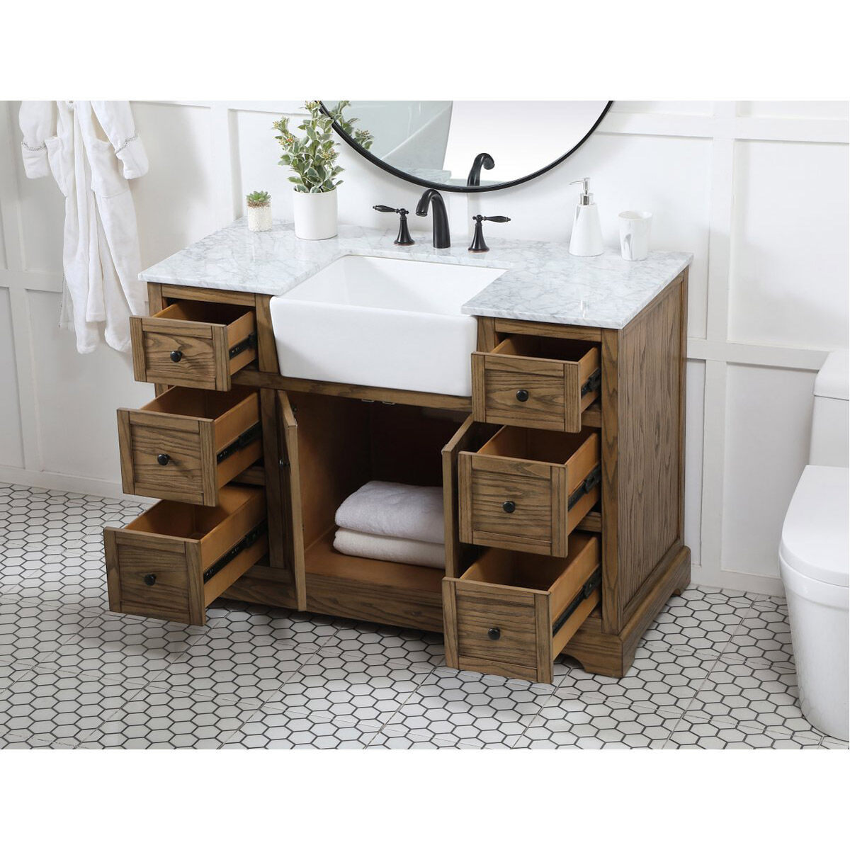 Franklin 48 X 22 X 35 inch Driftwood Bathroom Vanity Cabinet