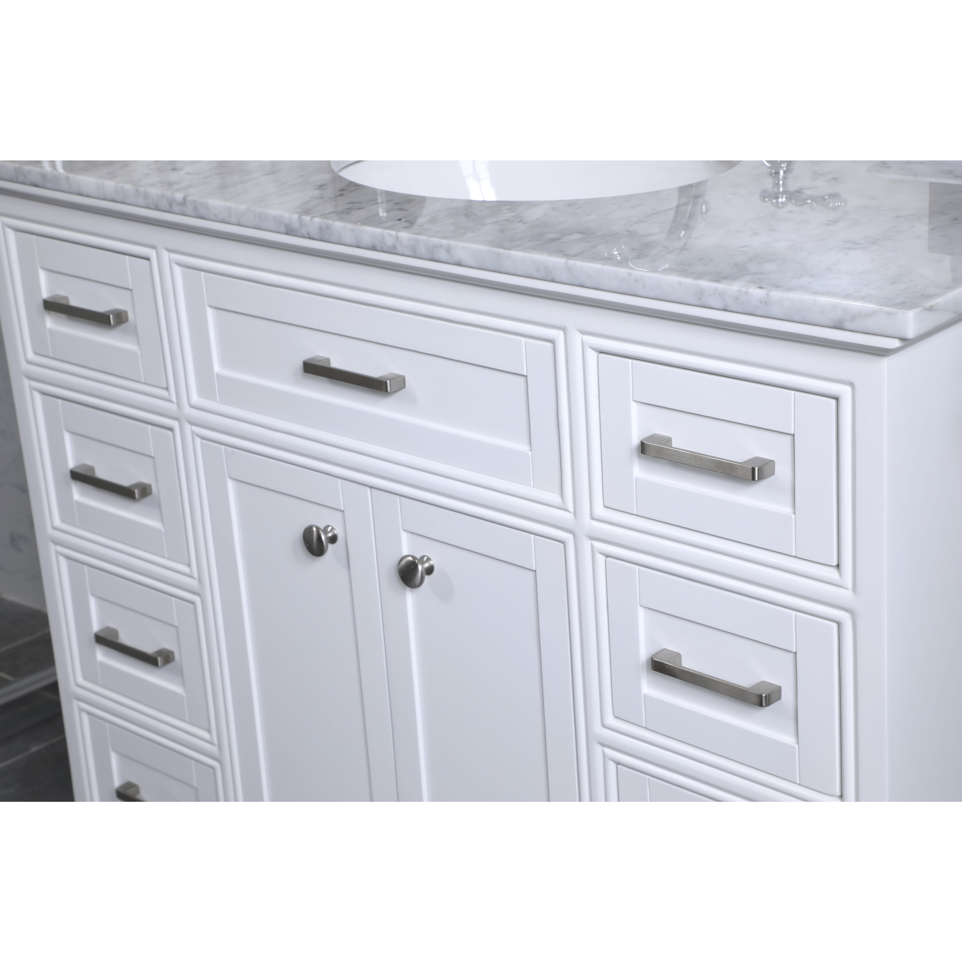 Americana 84 X 21.5 X 70 inch White Vanity Sink Set