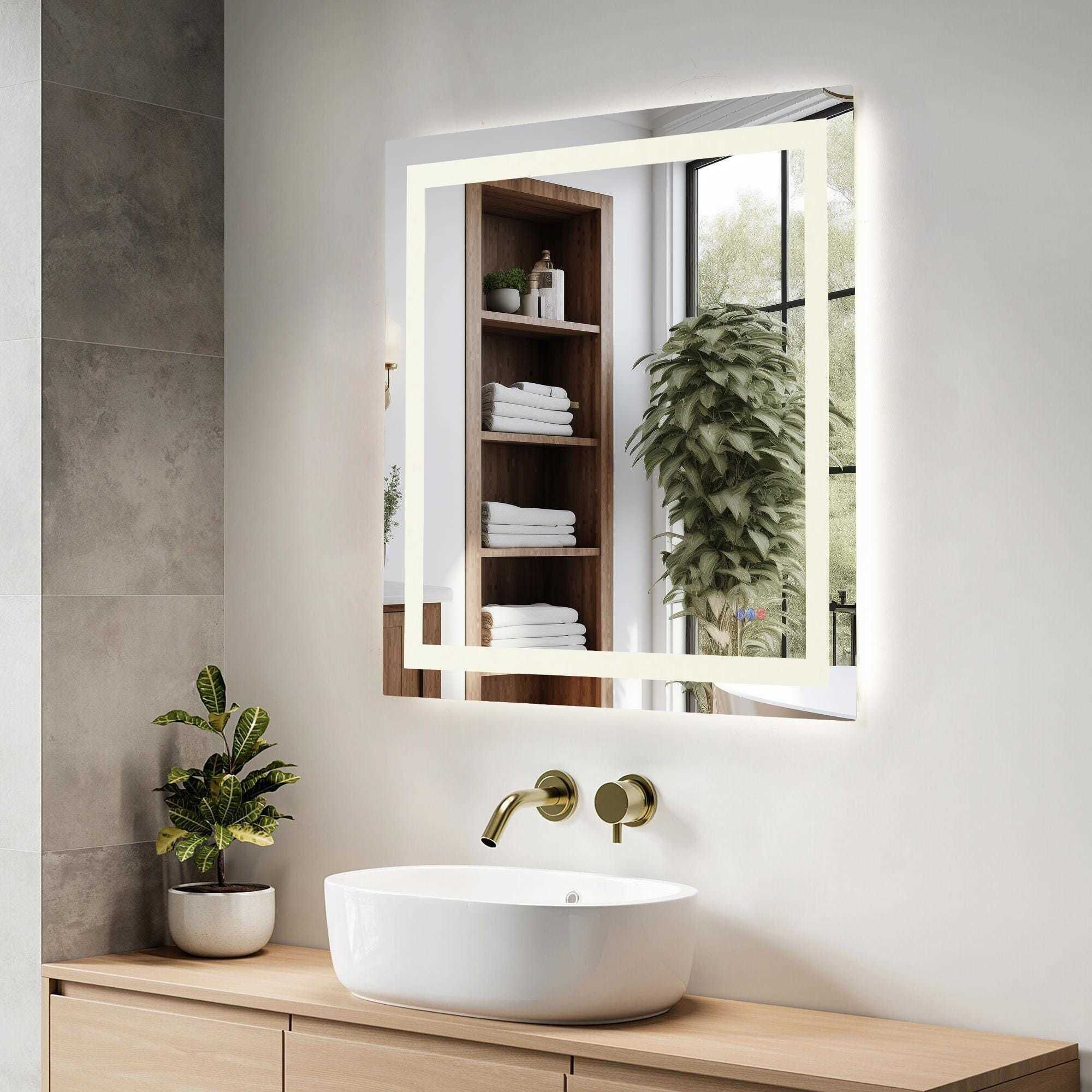 Riven 36 X 36 inch White LED Mirror