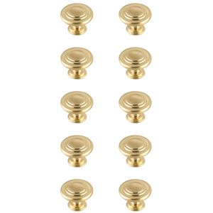 Minu Brushed Gold Hardware Cabinet Knob, Set of 10