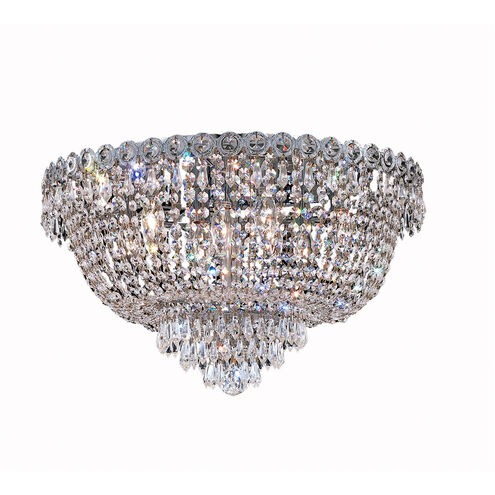 Century 9 Light 20 inch Chrome Flush Mount Ceiling Light in Royal Cut
