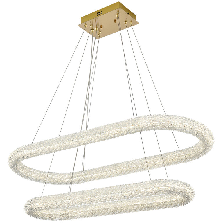 Bowen 2 Light 18 inch Satin Gold Chandelier Ceiling Light