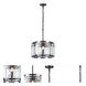 Monaco 4 Light 17 inch Flat Black Pendant Ceiling Light, Urban Classic