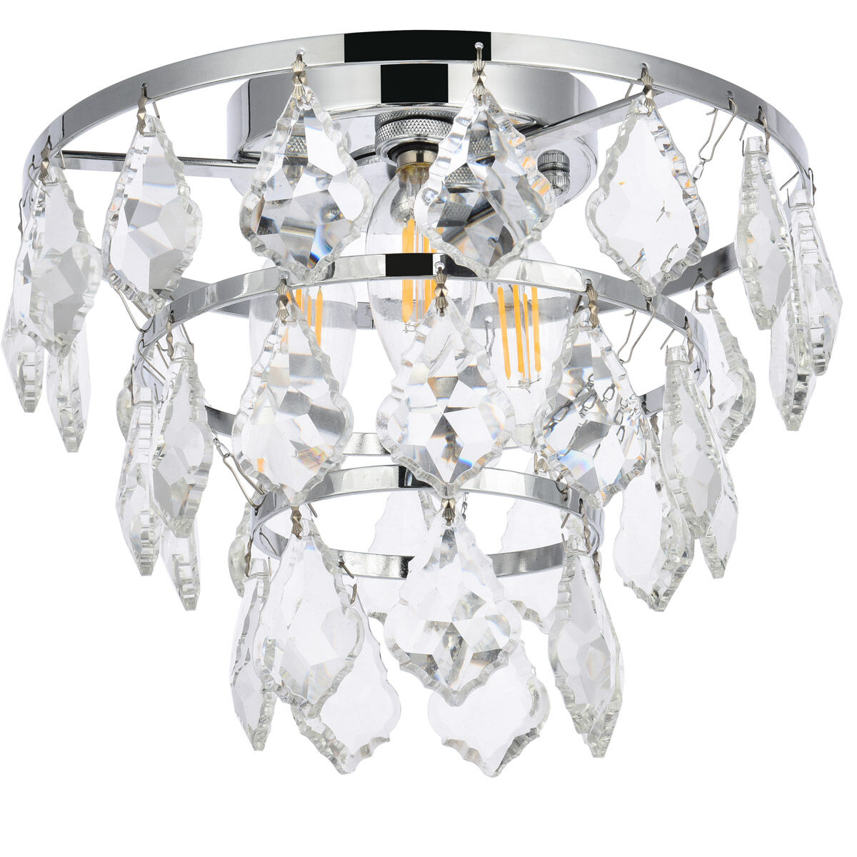 Ella 3 Light 10 inch Chrome Flush Mount Ceiling Light