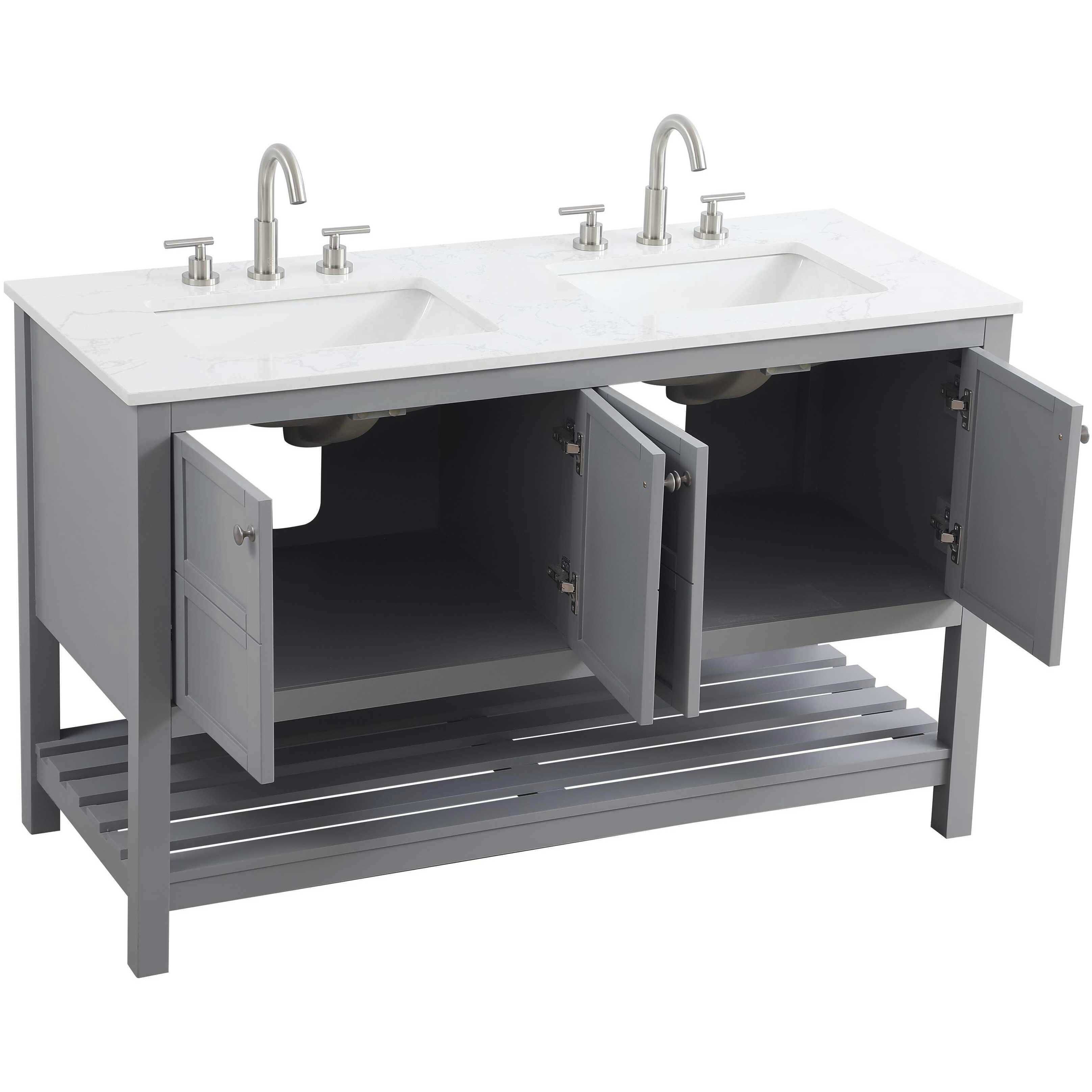 Theo 54 X 34 inch Grey Bathroom Vanity Cabinet