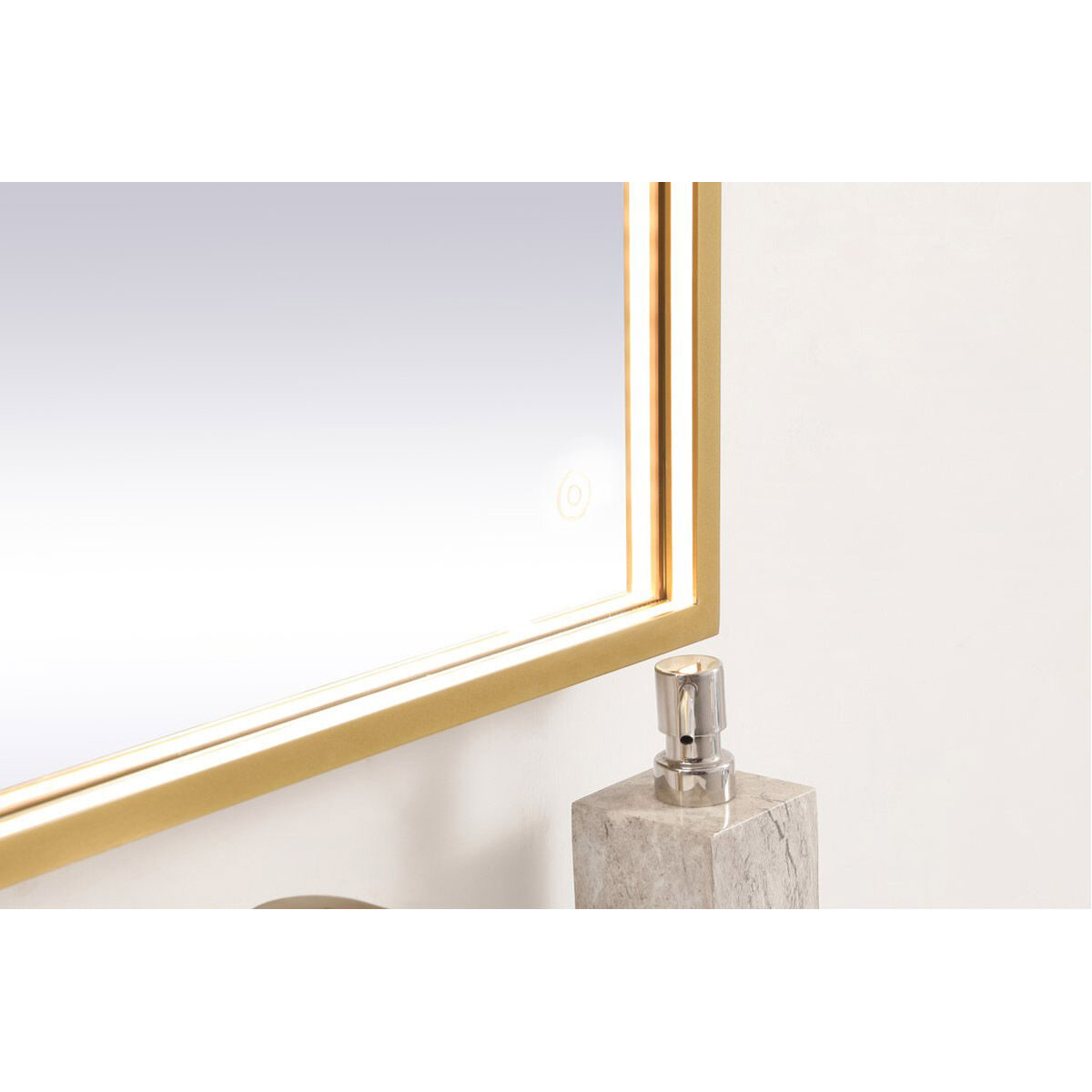 Pier 30 X 20 inch Brass LED Mirror
