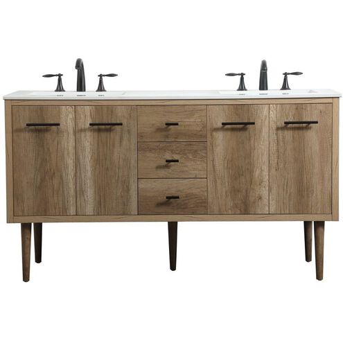 Cyrus 60 X 22 X 34 inch Natural Oak Vanity Sink Set