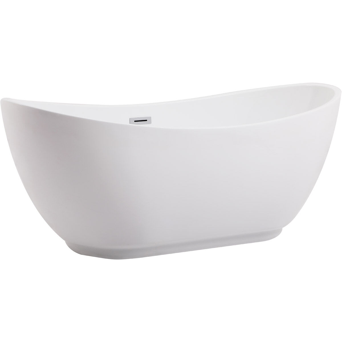 Ines Glossy White and Chrome Bathtub